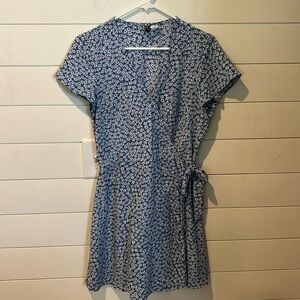 H&M Divided Blue Floral Wrap Dress